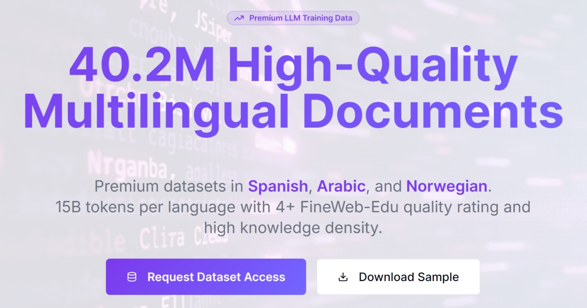 Premium Language Model Training Datasets | Token Haven